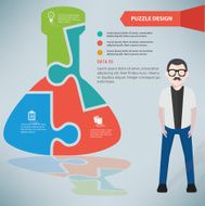 Science puzzle businessman infographic on clean background vector