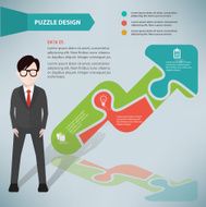 Arrow puzzle businessman infographic on clean background vector