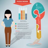Spoon puzzle woman infographic on clean background vector