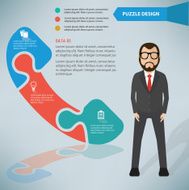 Telephone puzzle businessman infographic on clean background vector