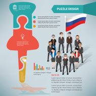 Pin puzzle businessman infographic on clean background vector