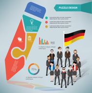 Pencil puzzle businessman infographic on clean background vector