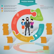 Refresh puzzle businessman infographic on clean background vector
