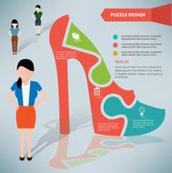 Shoe puzzle businessman infographic on clean background vector
