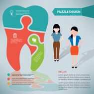 Tooth puzzle woman infographic on clean background vector