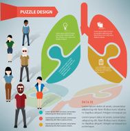 Lung puzzle businessman infographic on clean background vector