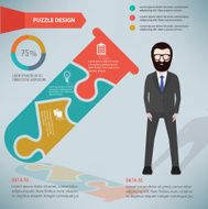 Science puzzle businessman infographic on clean background vector N2