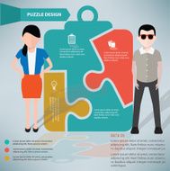 Document puzzle businessman infographic on clean background vector