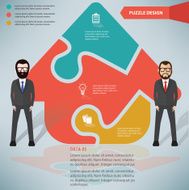 Home puzzle businessman infographic on clean background vector