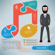 Sound puzzle businessman infographic on clean background vector