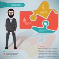 Good hand puzzle businessman infographic on clean background vector