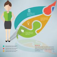 Leaf puzzle woman infographic on clean background vector