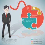 Bomb puzzle businessman infographic on clean background vector