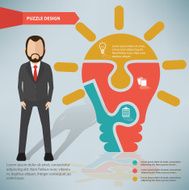 Idea puzzle businessman infographic on clean background vector