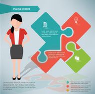 Cross puzzle businessman infographic on clean background vector