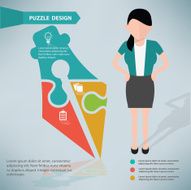 Vector puzzle woman infographic on clean background vector