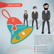 Bell puzzle businessman infographic on clean background vector