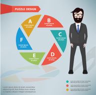 Shutter puzzle businessman infographic on clean background vector