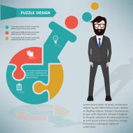 Science puzzle businessman infographic on clean background vector N4