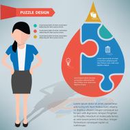 Water puzzle woman infographic on clean background vector