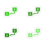 assembly realistic sticker design on paper distance N3