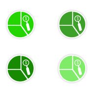 assembly realistic sticker design on paper charts N3