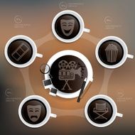 Movie info graphic design coffee button concept clean vector