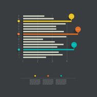 Example of business flat design graph Infographics chart N4