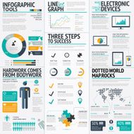 Modern fresh colored business infographic vector illustration elements