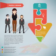 Arrow puzzle businessman infographic on clean background vector N4