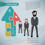 Arrow puzzle businessman infographic on clean background vector N5