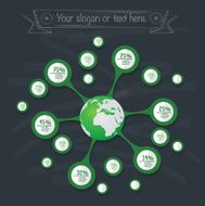 Infographic design on blackboard background vector