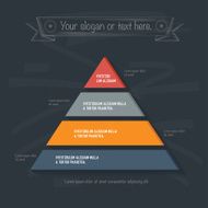 Pyramid Infographic design on blackboard background vector