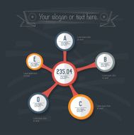 Infographic design on blackboard background vector N17