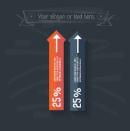 Arrow infographic design on blackboard background vector