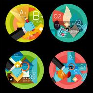 Set of option presentation labels flat design web infographic boxes N3