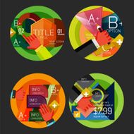 Set of option presentation labels flat design web infographic boxes N4