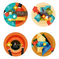 Set of option presentation labels flat design web infographic boxes N8