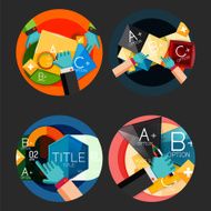 Set of flat design circle option infographics concepts N56