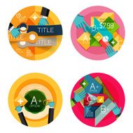 Set of flat design circle option infographics concepts N57