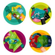 Collection of flat web infographic concepts and banners various universal N7