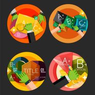 Set of flat design circle option infographics concepts N59