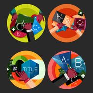 Set of flat design circle option infographics concepts N60