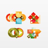 Set of modern geometric infographic web layouts N25