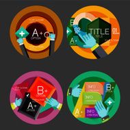 Set of flat design circle option infographics concepts N61