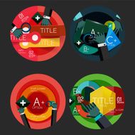 Set of flat design circle option infographics concepts N62