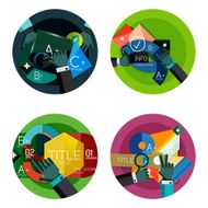 Set of flat design circle option infographics concepts N63