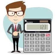 Accountant with a Calculator Vector Illustration N3