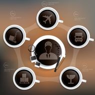 Logistic delivery info graphic design coffee concept on clean background N2