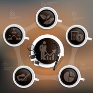 Business info graphic design coffee concept on clean background